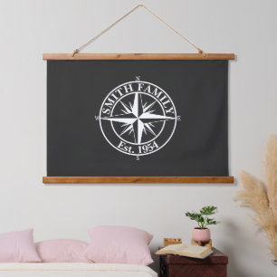 Tapiz Con Marco De Madera Emblema personalizable de monograma de estrella de