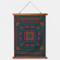 Embroideric palestino Tatreez color verde rojo 5 P
