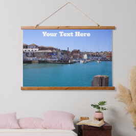 Tapiz Con Marco De Madera Encanto costero - Escena histórica del puerto en l