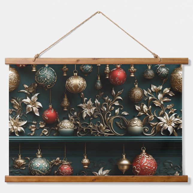 Tapiz Con Marco De Madera Encanto de vacaciones nocturnas Botánico (Anverso )