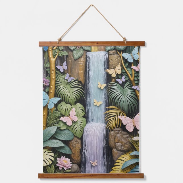 Tapiz Con Marco De Madera Enchanted Falls Oasis (Anverso)