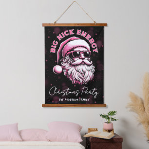 Tapiz Con Marco De Madera Energía de Big Nick Santa Navidad Divertida Fiesta
