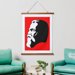 Tapiz Con Marco De Madera Engels, Comunismo, Socialismo, Unión Soviética