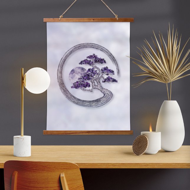 Tapiz Con Marco De Madera Enso Zen Circle Amethyst Bonsai Tree  (Subido por el creador)