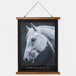 Tapiz Con Marco De Madera Equestrian Custom Horse Photo Name Black Frame