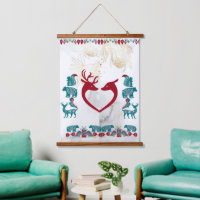 Escandinavia Folk Art Animales Nórdicos Reindeer W