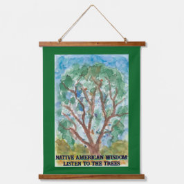Tapiz Con Marco De Madera Escucha los árboles
