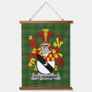 Tapiz Con Marco De Madera Escudo de armamento irlandés Fitz-Herbert