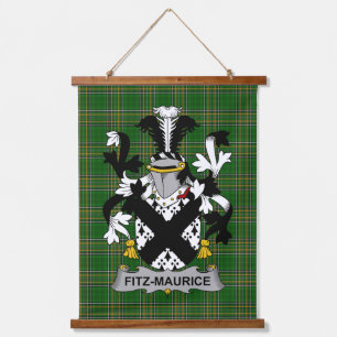 Tapiz Con Marco De Madera Escudo de armamento irlandés Fitz-Maurice