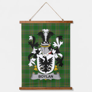 Tapiz Con Marco De Madera Escudo de Armas de Boylan o O_Boylan Familia Irlan