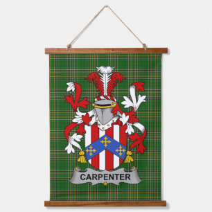 Tapiz Con Marco De Madera Escudo de Armas de Carpintero Irlandés Cresta de l