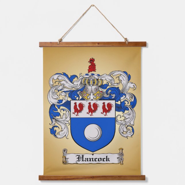 Tapiz Con Marco De Madera Escudo de armas de Hancock (Anverso)