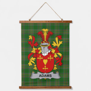 Tapiz Con Marco De Madera Escudo de Armas de la Familia Adams Irlandés Crest
