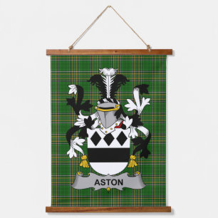 Tapiz Con Marco De Madera Escudo de Armas de la Familia Aston Irlandés Crest