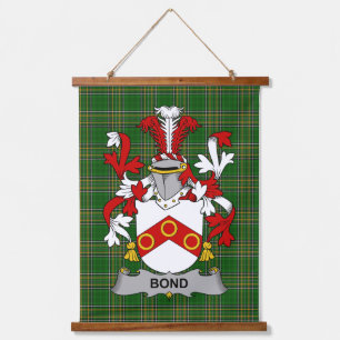 Tapiz Con Marco De Madera Escudo de Armas de la Familia Bond Irlandesa Crest