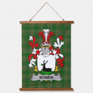 Tapiz Con Marco De Madera Escudo de Armas de la Familia Bowen Irlandesa