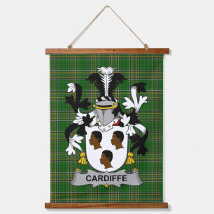 Tapiz Con Marco De Madera Escudo de Armas de la Familia Cardiffe Irlandés