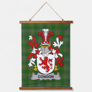 Tapiz Con Marco De Madera Escudo de Armas de la Familia Condon Irlandés