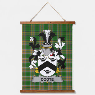 Tapiz Con Marco De Madera Escudo de Armas de la Familia Coote Irlandesa