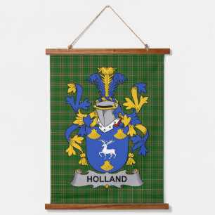 Tapiz Con Marco De Madera Escudo de Armas de la Familia Crest de Holanda Irl