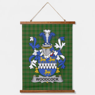 Tapiz Con Marco De Madera Escudo de Armas de la Familia Crest de Woodcock Ir