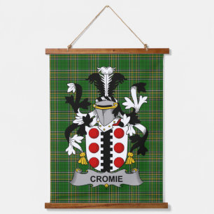 Tapiz Con Marco De Madera Escudo de Armas de la Familia Cromie Irlandesa Cre