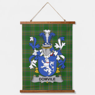 Tapiz Con Marco De Madera Escudo de Armas de la Familia Domvile Irlandés Cre