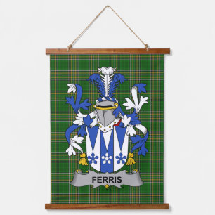 Tapiz Con Marco De Madera Escudo de Armas de la familia Ferris irlandesa