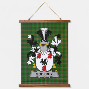 Tapiz Con Marco De Madera Escudo de Armas de la Familia Godfrey Irlandés (de
