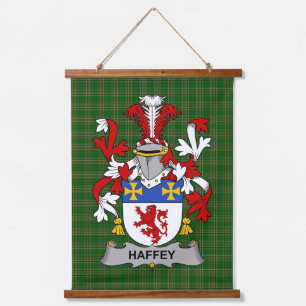 Tapiz Con Marco De Madera Escudo de Armas de la Familia Haffey o O_Haffy Irl