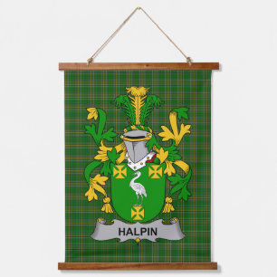 Tapiz Con Marco De Madera Escudo de Armas de la Familia Halpin o O_Halpin Ir