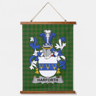 Tapiz Con Marco De Madera Escudo de Armas de la Familia Harforth Irlandés