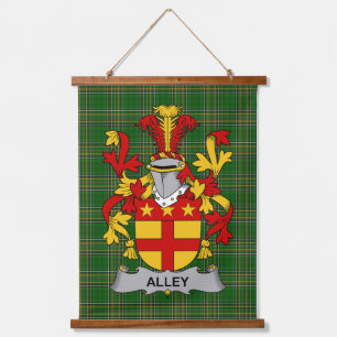 Tapiz Con Marco De Madera Escudo de Armas de la Familia Irish Alley