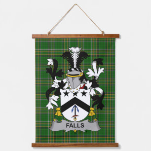 Tapiz Con Marco De Madera Escudo de Armas de la familia Irish Falls