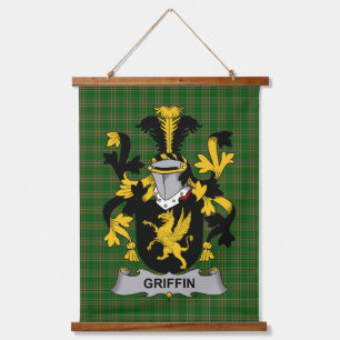 Tapiz Con Marco De Madera Escudo de armas de la familia Irish Griffin o O_Gr