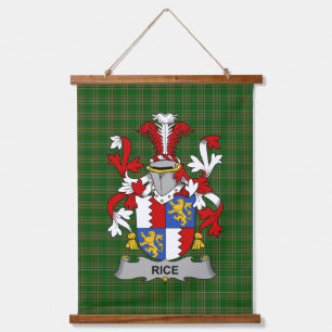 Tapiz Con Marco De Madera Escudo de Armas de la Familia Irish Rice