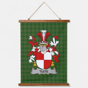 Tapiz Con Marco De Madera Escudo de Armas de la Familia Irish Tuite Cresta F