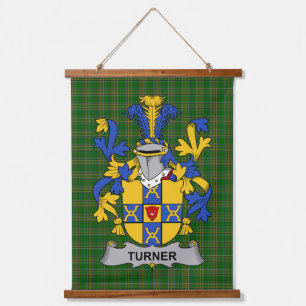 Tapiz Con Marco De Madera Escudo de Armas de la Familia Irish Turner