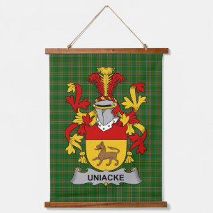 Tapiz Con Marco De Madera Escudo de Armas de la Familia Irish Uniacke Cresta