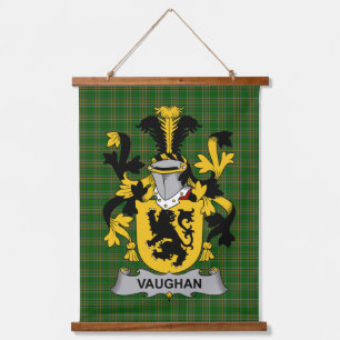 Tapiz Con Marco De Madera Escudo de Armas de la Familia Irish Vaughan