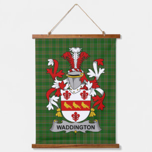 Tapiz Con Marco De Madera Escudo de Armas de la Familia Irish Waddington