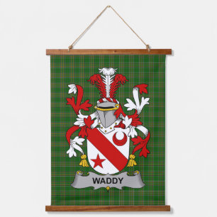 Tapiz Con Marco De Madera Escudo de Armas de la Familia Irish Waddy Cresta d