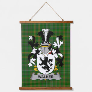 Tapiz Con Marco De Madera Escudo de Armas de la Familia Irish Walker