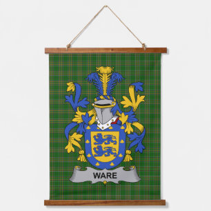 Tapiz Con Marco De Madera Escudo de Armas de la Familia Irish Ware Cresta Fa