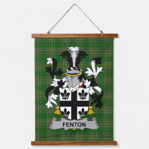 Tapiz Con Marco De Madera Escudo de Armas de la Familia Irlandesa Fenton