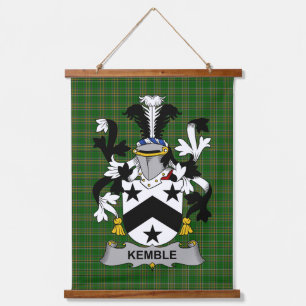 Tapiz Con Marco De Madera Escudo de Armas de la Familia Irlandesa Kemble