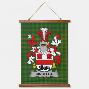 Tapiz Con Marco De Madera Escudo de Armas de la familia irlandesa Kinsella o