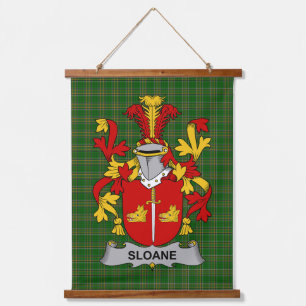 Tapiz Con Marco De Madera Escudo de Armas de la Familia Irlandesa Sloane