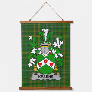 Tapiz Con Marco De Madera Escudo de Armas de la familia Kearns u O_Kearon ir
