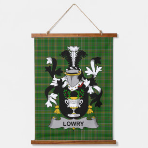 Tapiz Con Marco De Madera Escudo de Armas de la Familia Lowry o Lavery Irlan
